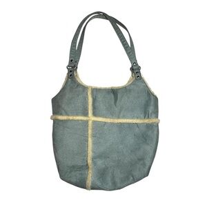 blue suede faux fur purse ⊹₊⟡⋆